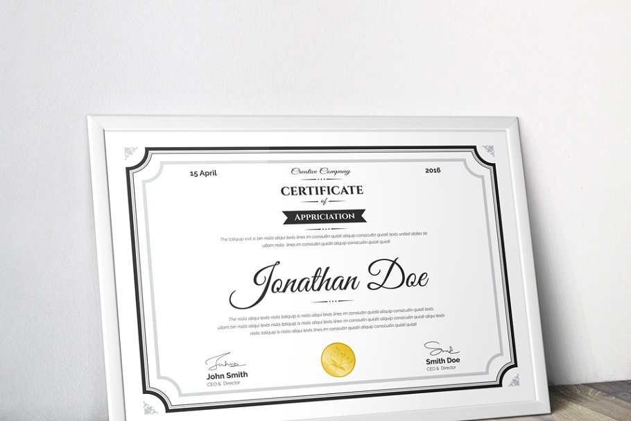 经典证书颁奖授权文件模板 Clean Certificate Template插图3