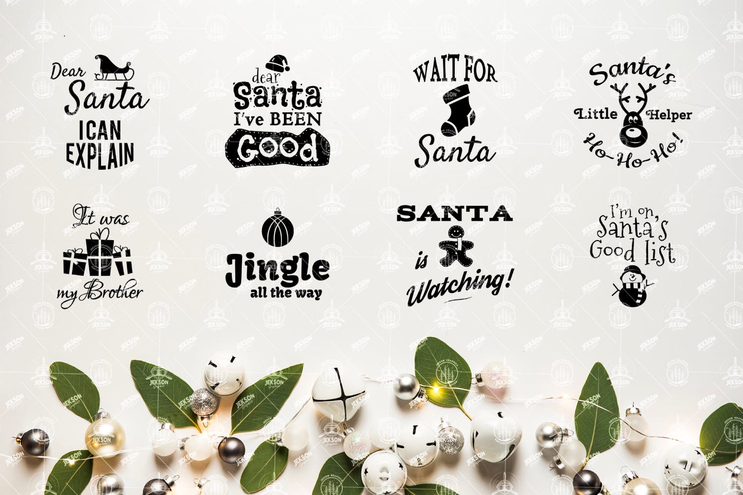 圣诞节主题徽标/Logo矢量设计素材 Christmas SVG Sayings Bundle – XMAS Cricut Files插图1