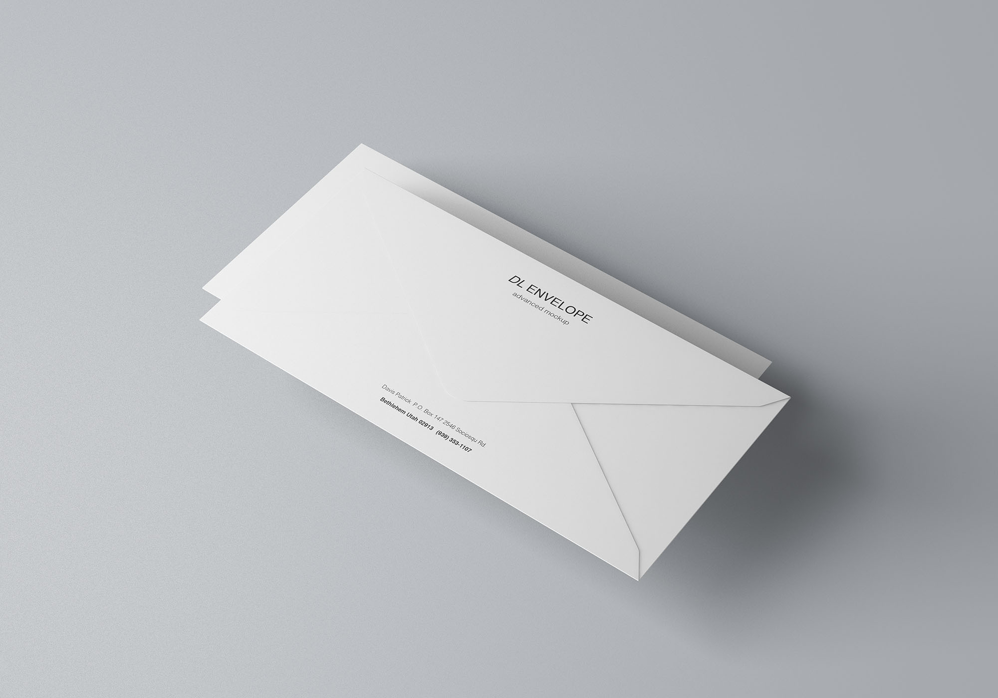企业信封设计图样机模板 Baronial DL Envelope Mockup插图(2)
