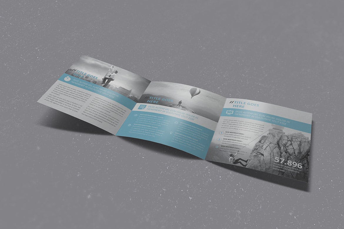 三折页企业宣传单/传单设计INDD模板 Professional Square Trifold插图1