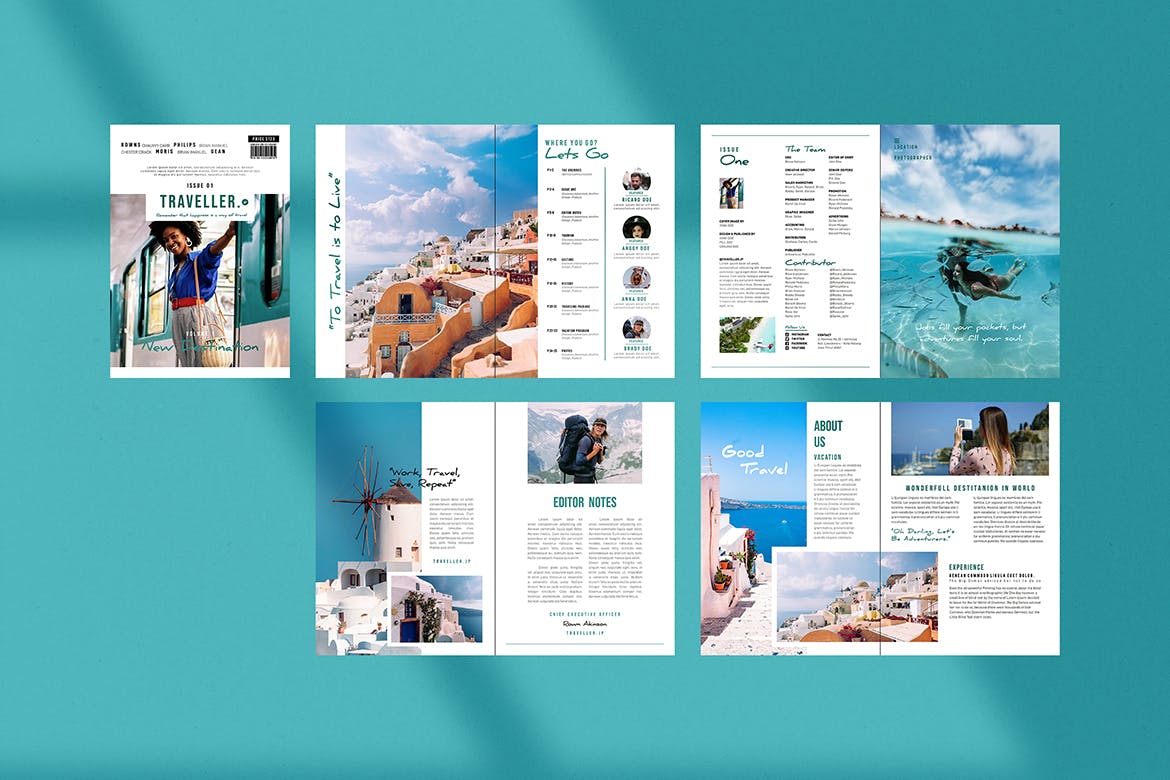 时尚高端简约多用途的高品质旅游旅行画册品牌手册杂志房地产楼书设计模板（indd）插图(6)