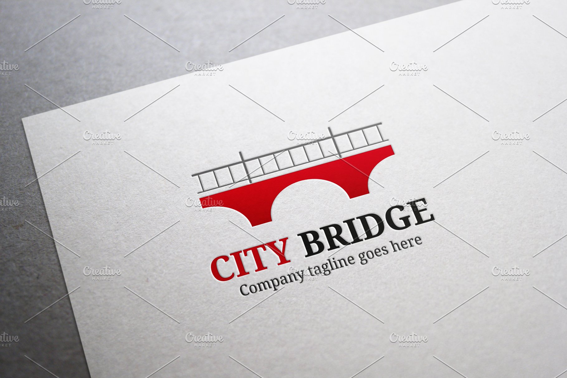 时尚清晰的城市桥梁Logo模板 City Bridge Logo插图