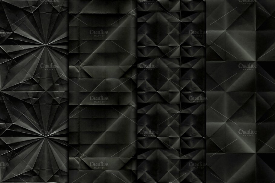 折叠纸无缝纹理图案素材 Folded Paper Texture Patterns插图2
