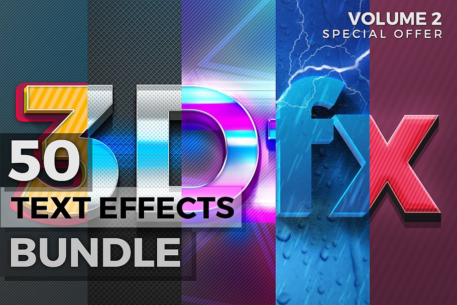 50款文本文字效果PSD模板 50 Text Effects Bundle插图