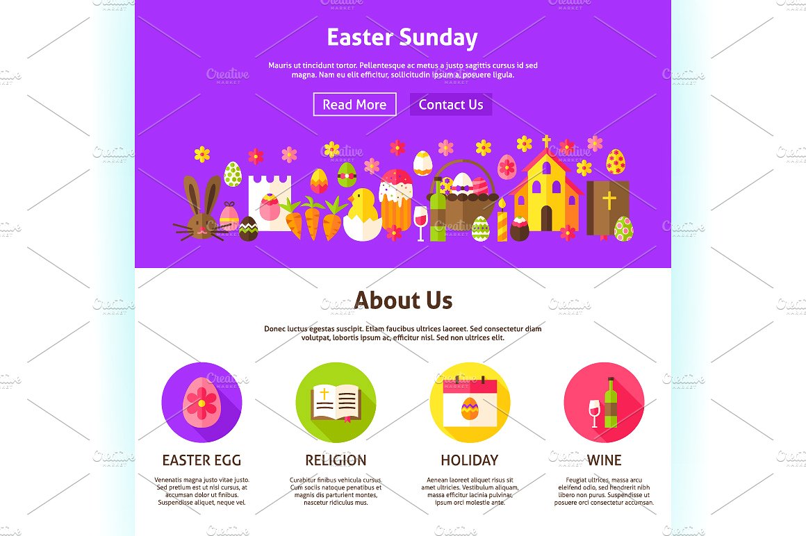 复活节 Banner 素材集合 Happy Easter Web Banners插图(1)