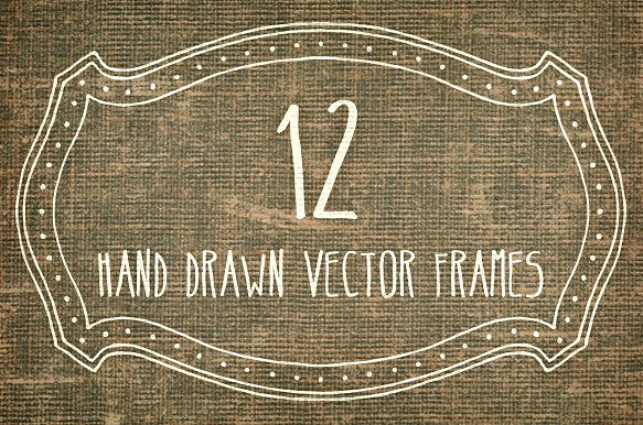 手绘装饰框矢量图形 Hand Made Vector Frames Pack 1插图