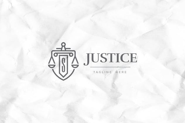 天平秤图形法律法务业务Logo设计模板 Justice Logo Template插图(1)