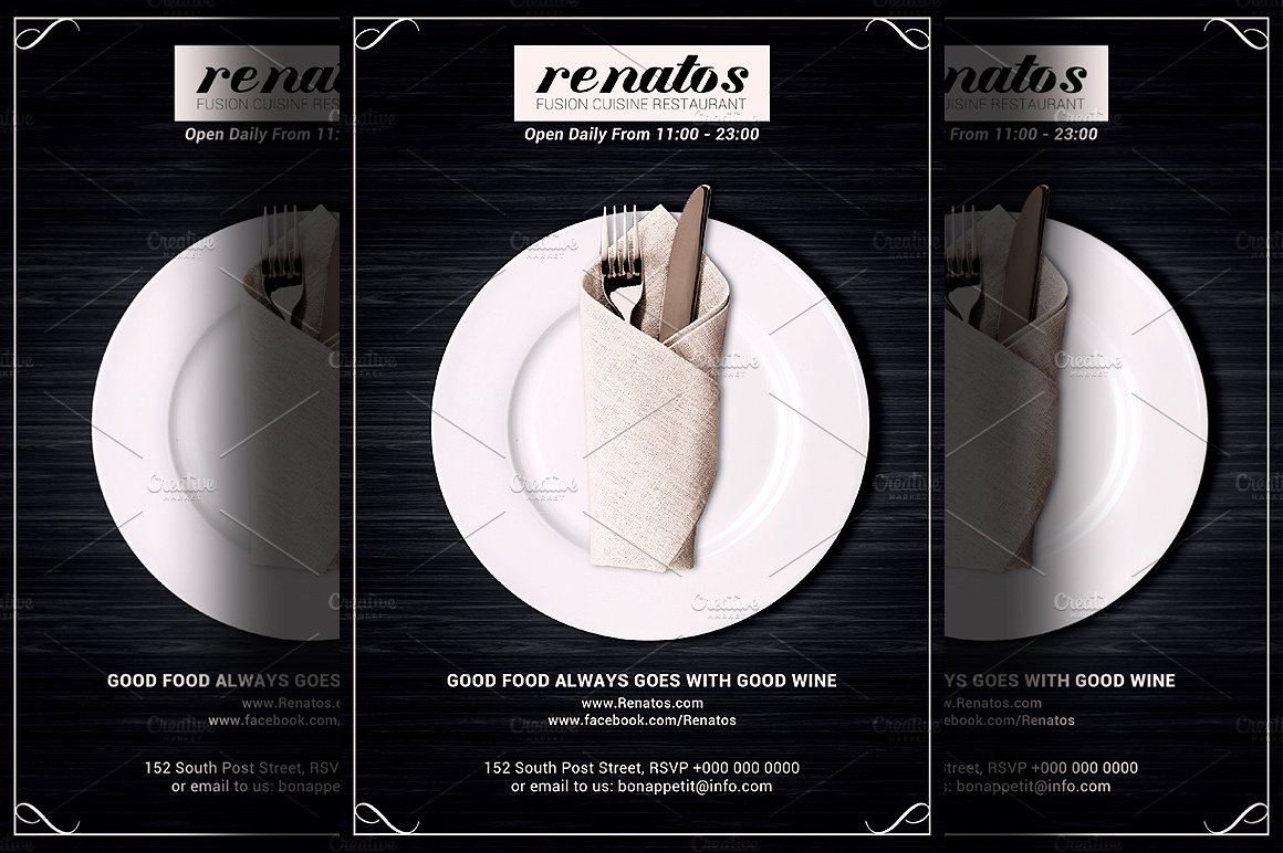 高档餐厅促销广告海报传单模板 Classy Restaurant Promotion Flyer插图