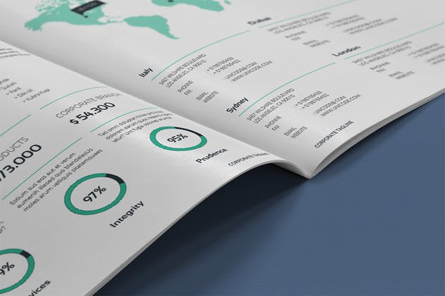 高端企业宣传画册设计INDD模板素材 Business Brochure Template插图(8)