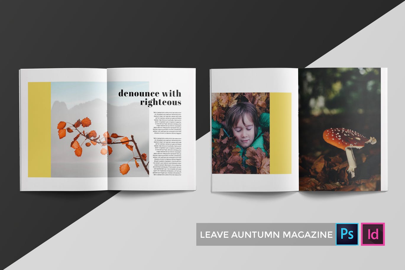 高端简约多行业适用杂志设计模板 Leave Auntumn | Magazine Template插图(1)