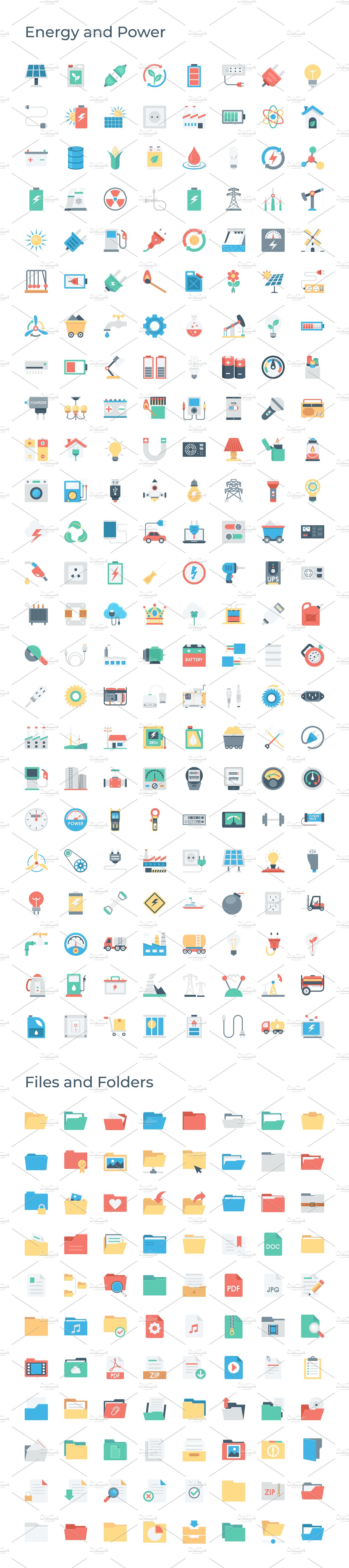 5158枚扁平风格图标量贩装 5158 Flat Icons Pack插图(6)