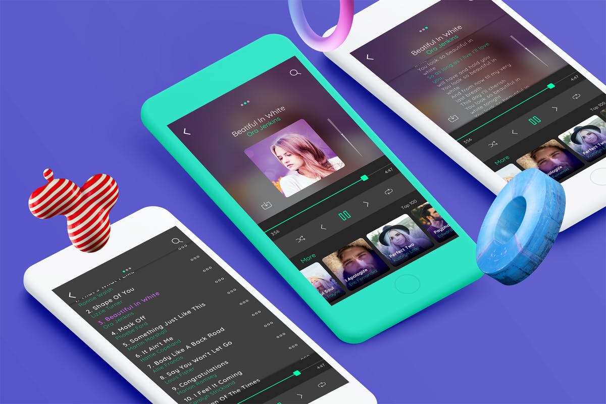 音乐APP应用界面设计UI模板 Music Mobile Ui kit – TH插图