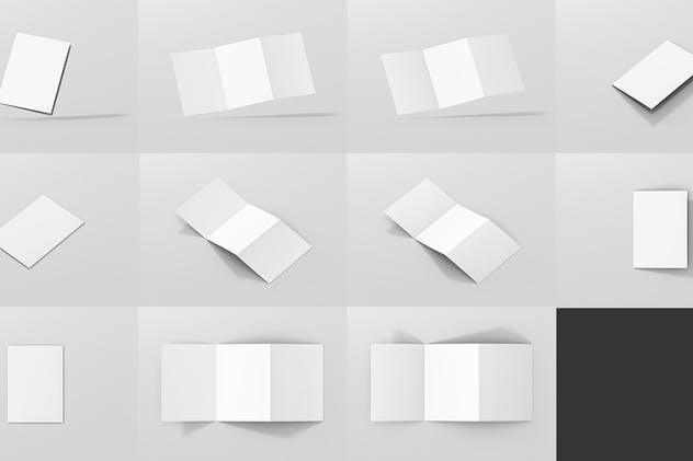 Z字母三折页宣传册样机 Z-Fold Brochure Mockup – Din A4 A5 A6插图14