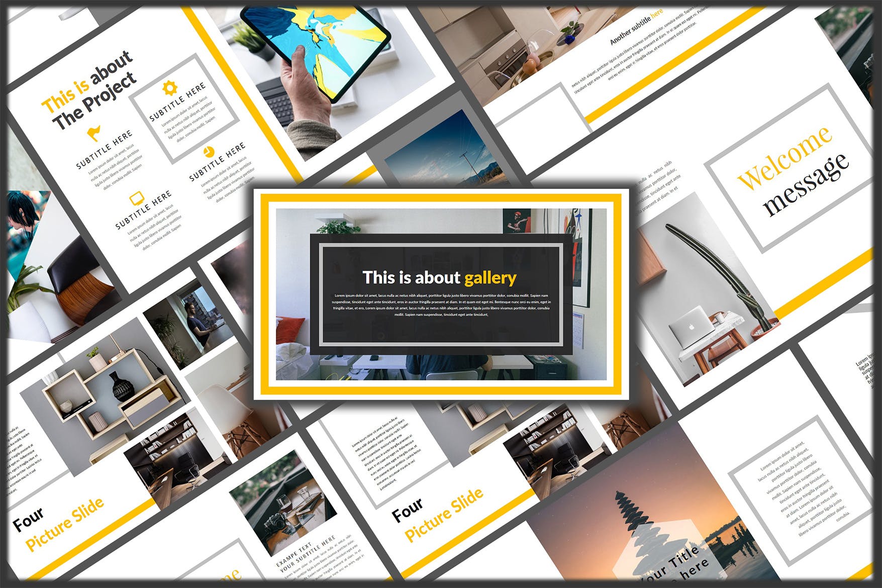 创意企业介绍/工作汇报Keynote演示文稿模板 Yellow – Innovative Keynote Template插图4