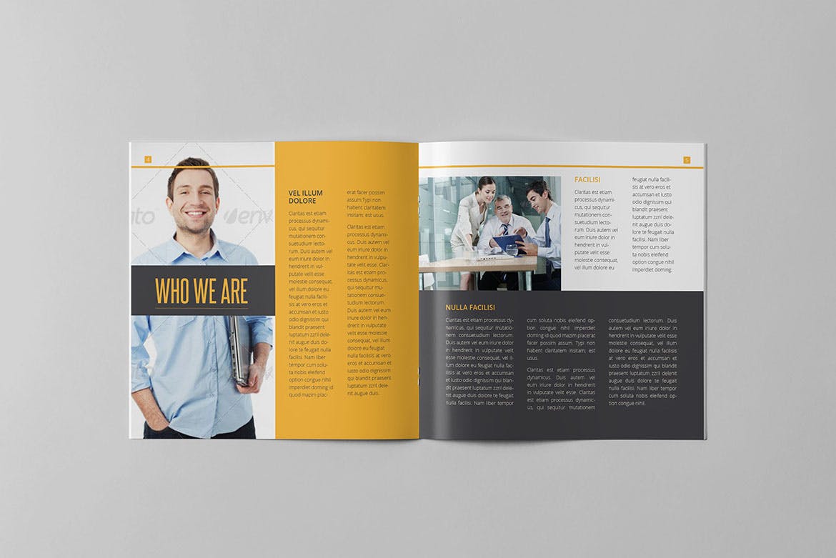 多用途商务公司方形企业画册设计模板 Multipurpose Business Square Brochure插图(3)