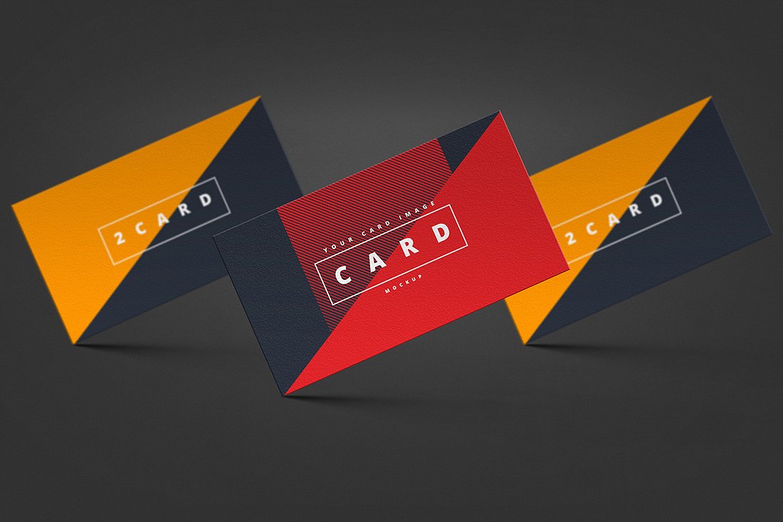 多角度名片展示样机模板 7 Business Card Mockup插图(6)