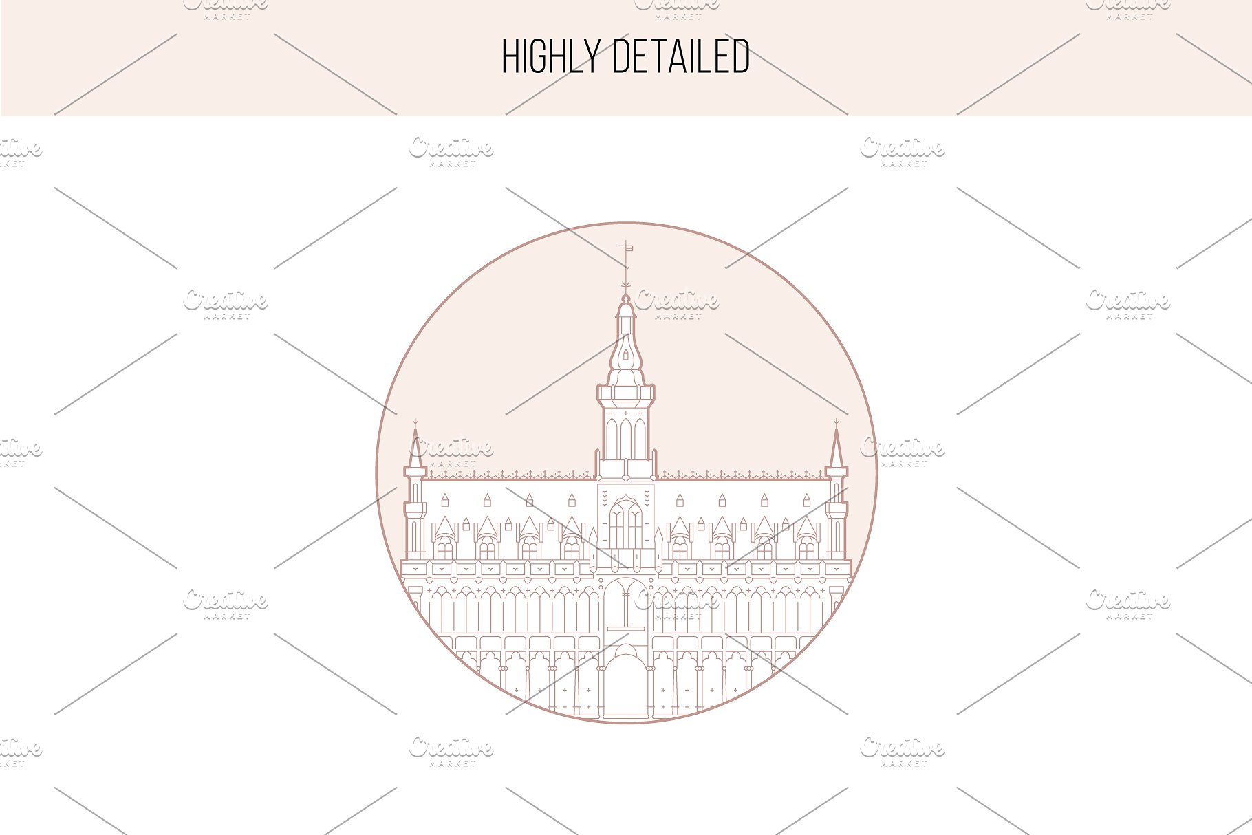 30款欧洲城市地标钢笔画矢量插画 Collection of 30 European cities插图(3)