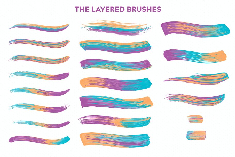 多彩混合油漆AI笔刷 Multi-color, Mixed Paint Brushes插图9