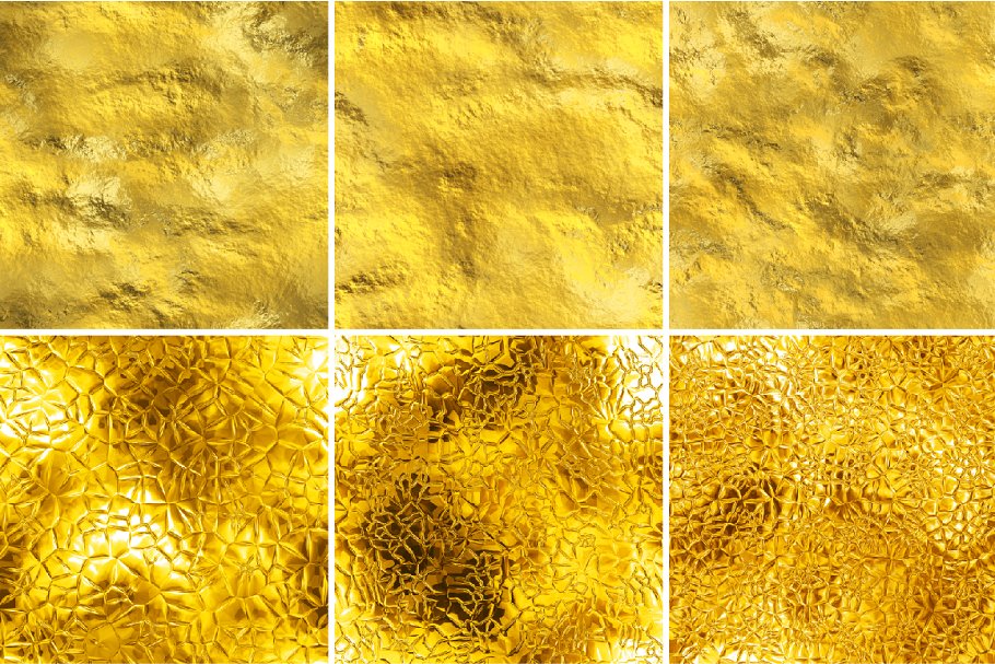 16款无缝金箔纹理 16 seamless gold textures. High res.插图(1)