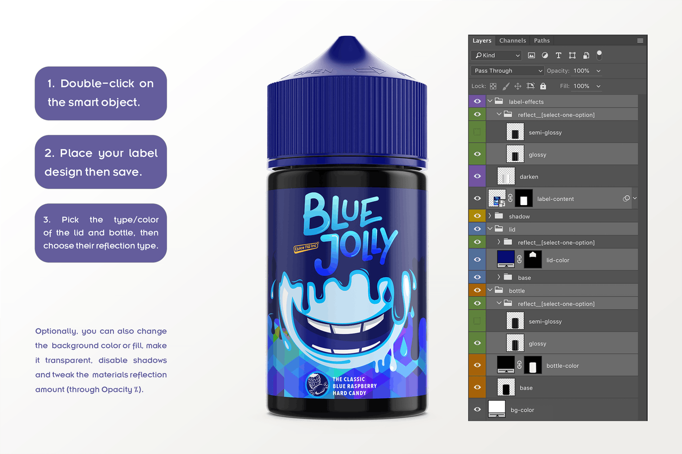 75ml容量装电子烟烟油瓶外观设计样机模板 eLiquid Bottle Mockup v. 75ml-A插图(6)