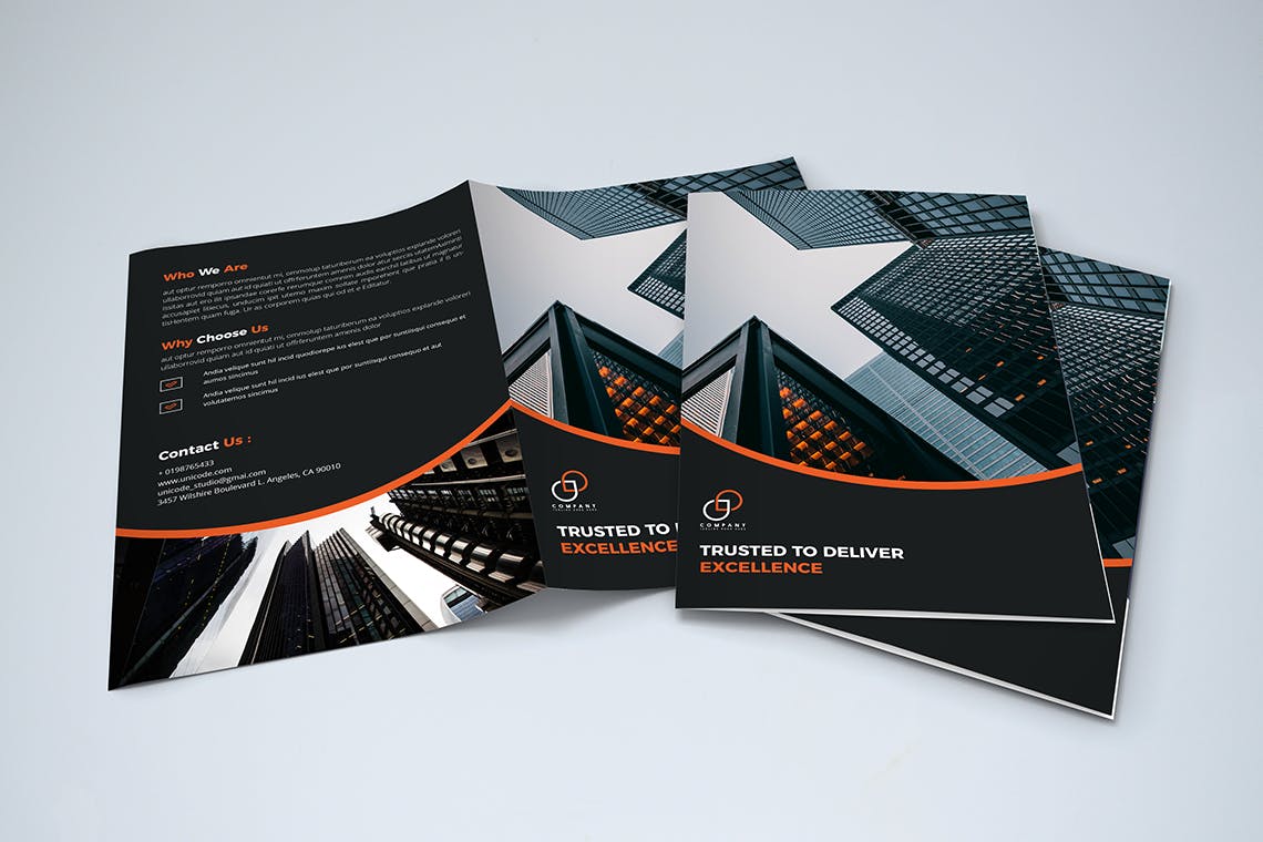 双折页业务/企业宣传传单设计模板 Bifold Business Brochure插图2