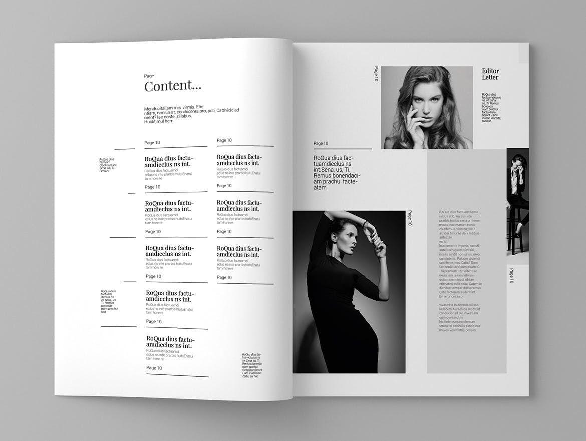 高端简约排版风格女性主题杂志设计模板 Feminic – Magazine Template插图(2)