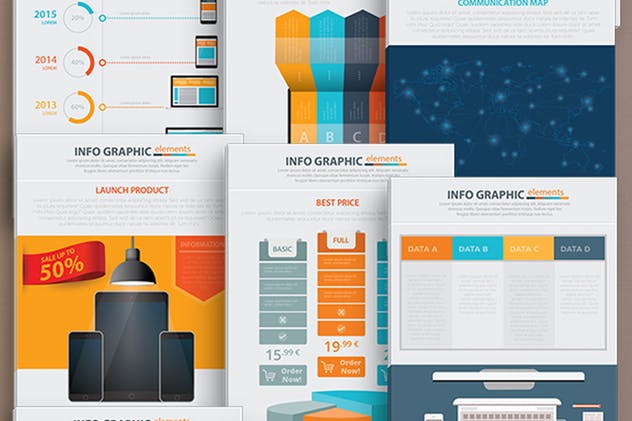 数码电子产品信息图表元素设计素材 Device 17 Pages Info Graphic Elements Design插图(2)