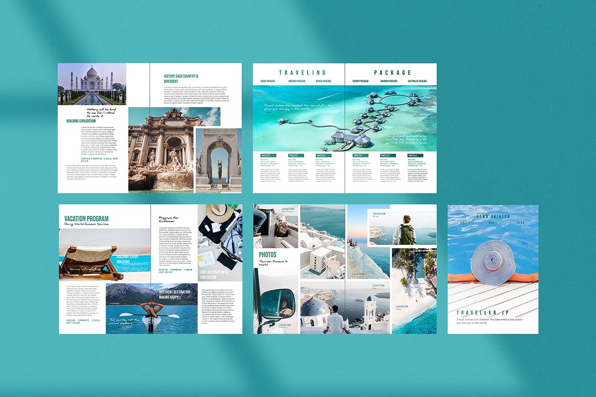时尚高端简约多用途的高品质旅游旅行画册品牌手册杂志房地产楼书设计模板（indd）插图(7)