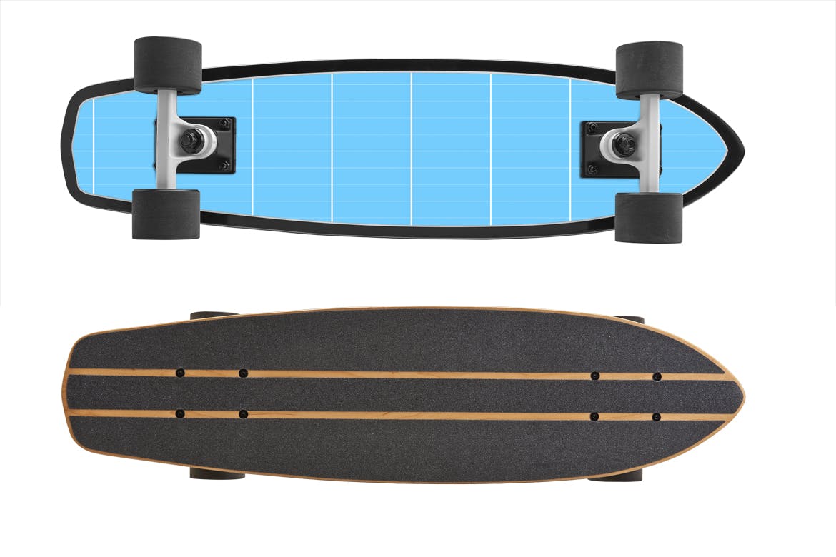 滑板外观设计俯视图&底部图样机模板 Skate_Board_Mockup插图7