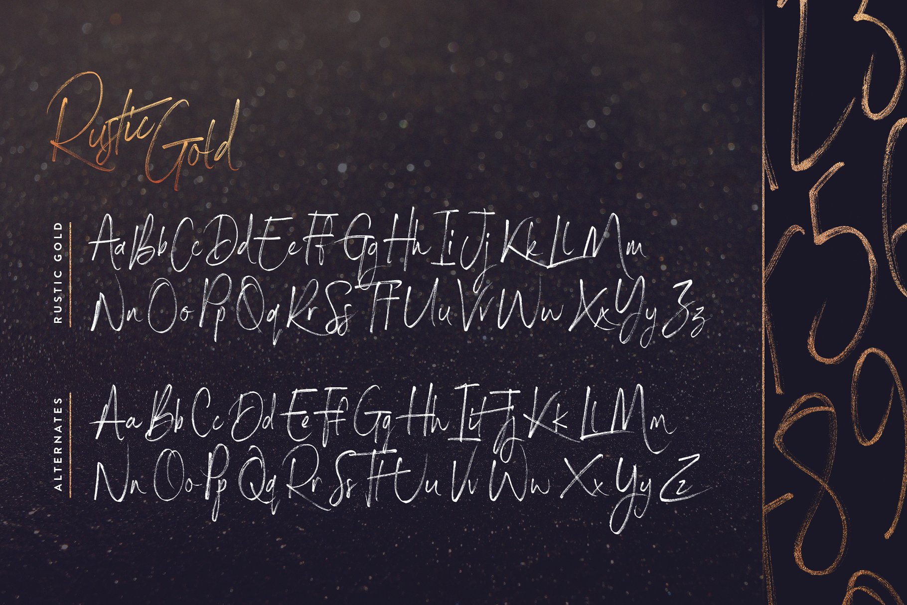 龙飞凤舞飘逸手写英文字体 Rustic Gold SVG Brush Script插图8