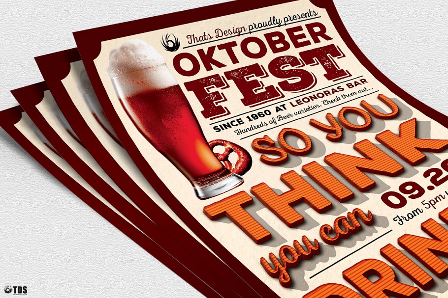 德国慕尼黑啤酒节PSD宣传传单模板V9 Oktoberfest Flyer PSD V9插图(4)