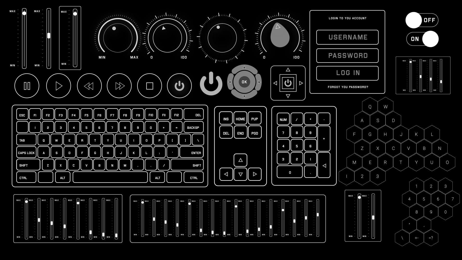 200+高科技HUD屏幕界面设计元素 200+ Sci-fi Interface HUD Elements插图(5)