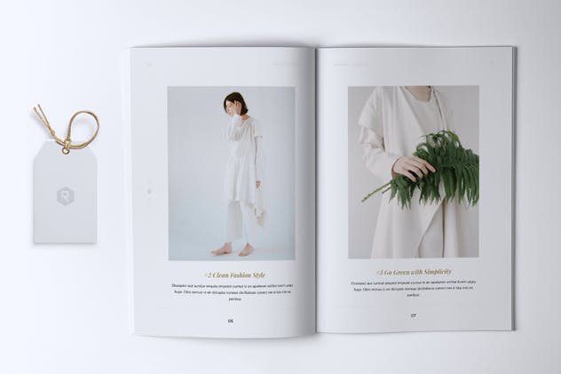 极简设计风时尚品牌产品样板产品目录画册模板 ROSELLINE Minimal Lookbook Fashion插图2