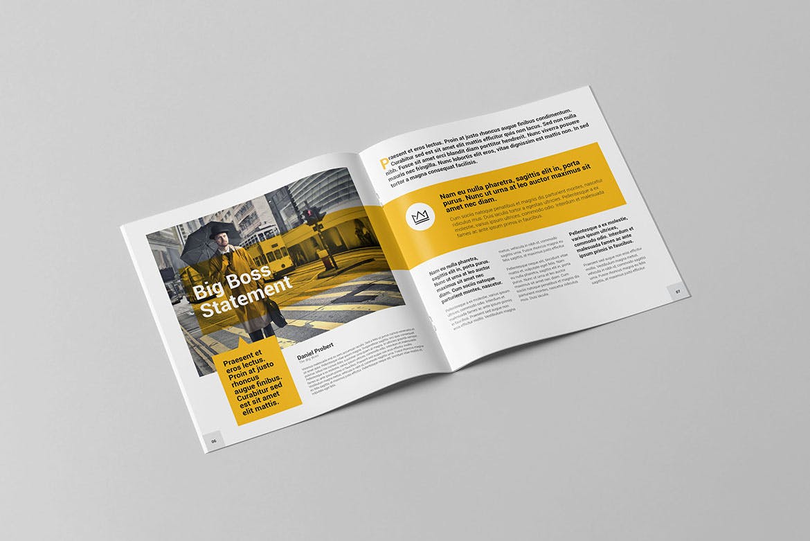 方形创意策划企业介绍宣传画册设计模板 Malibu Brochure Square插图3