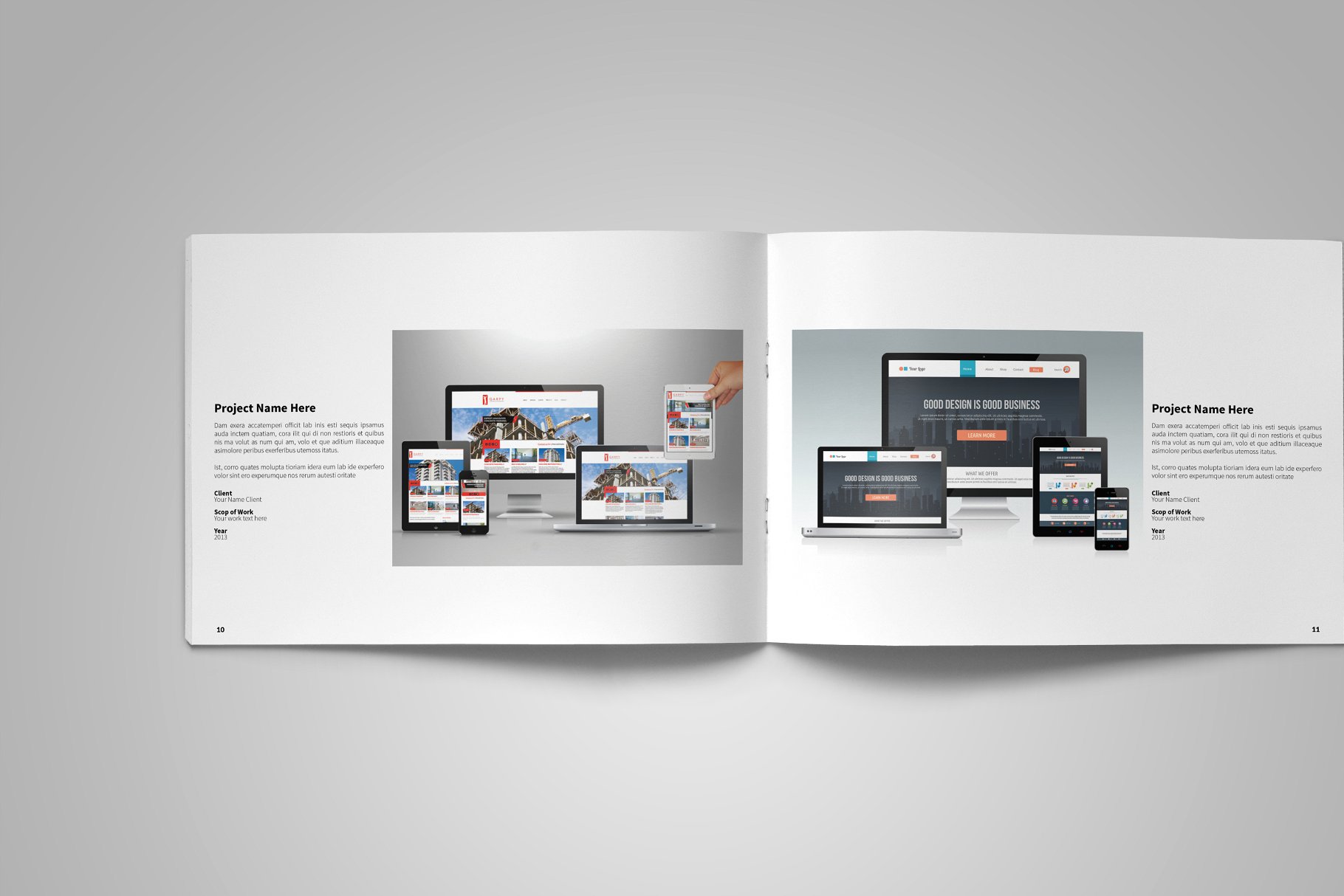 平面设计作品集画册相册模板 Graphic Design Portfolio Template插图(7)