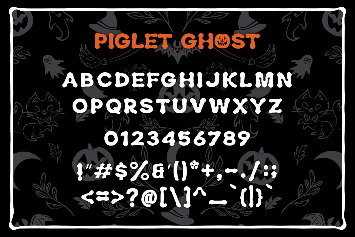 万圣节节日氛围惊悚创意设计无衬线英文字体 Piglet Ghost – Halloween Display Typeface插图4