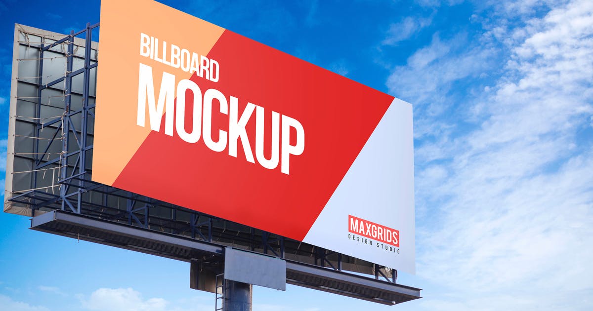 大型公路广告牌设计效果图样机 Advertisement Billboard Mockup插图