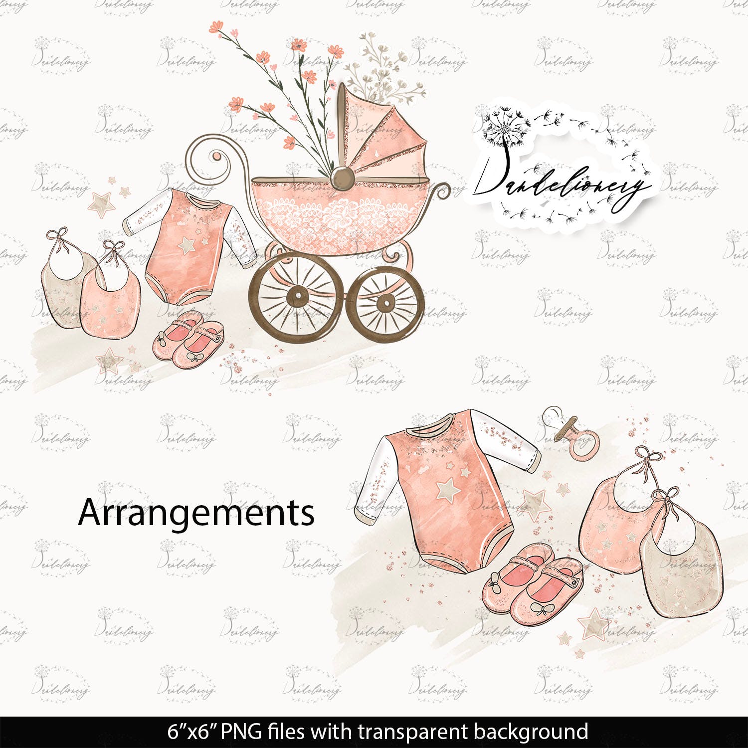 母婴主题水彩手绘图案剪贴画PNG素材 Maternity clipart插图(3)