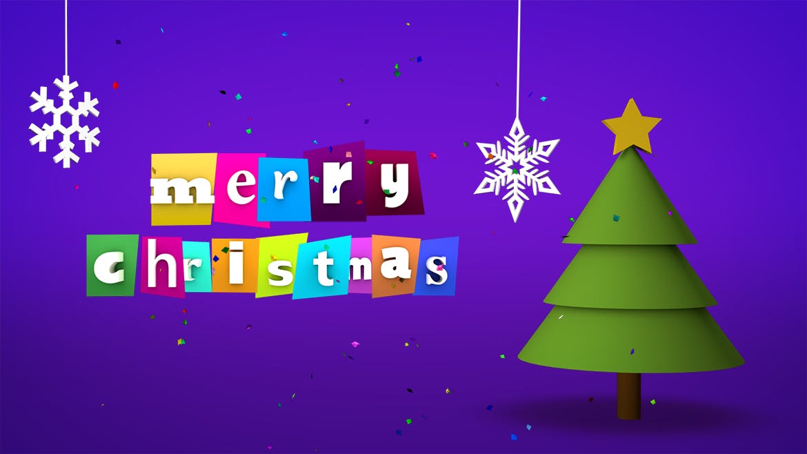 3D设计风格圣诞节主题背景PSD模板 Merry Christmas插图3