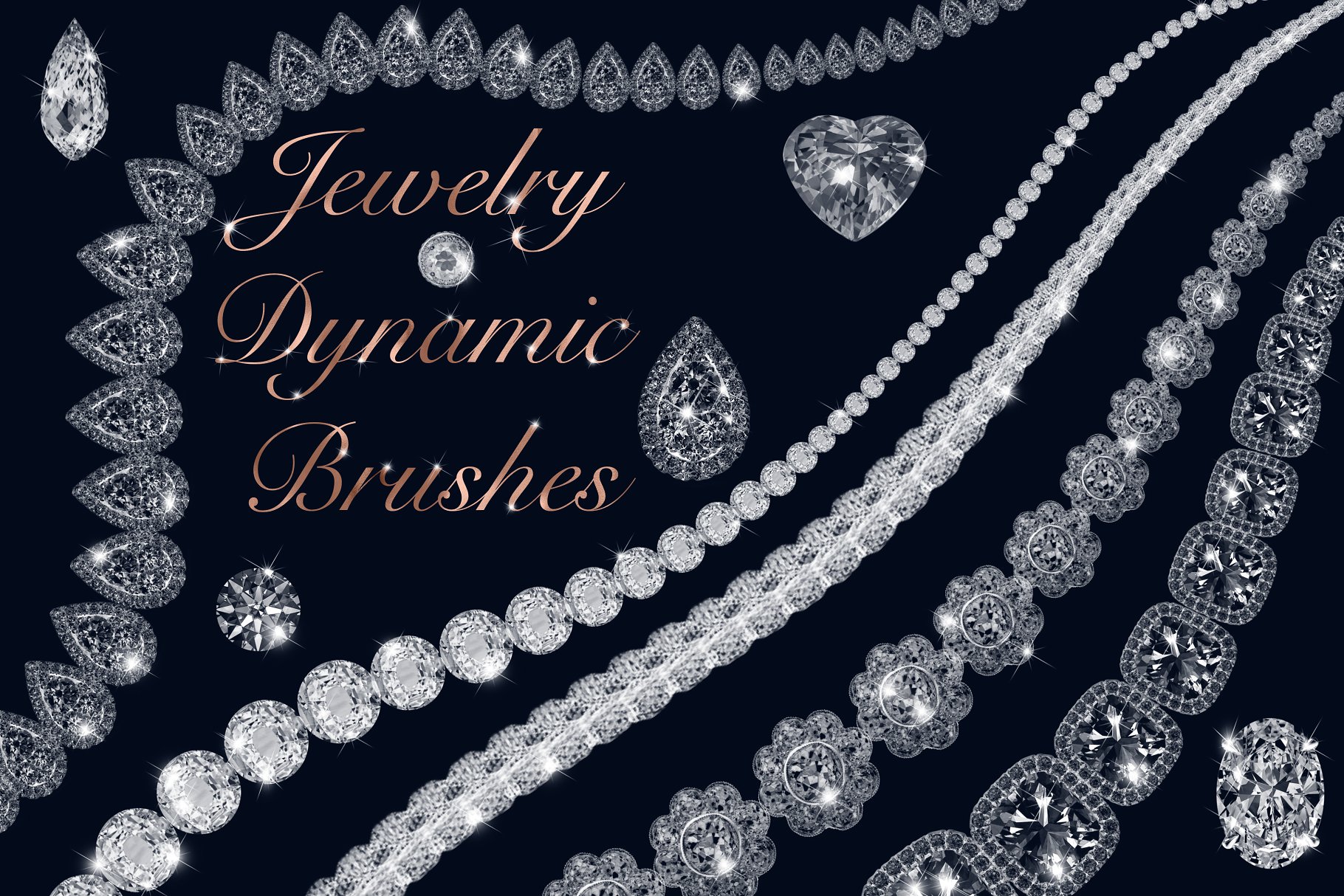 52个珠宝PS动态画笔 Jewelry Dynamic Brushes插图