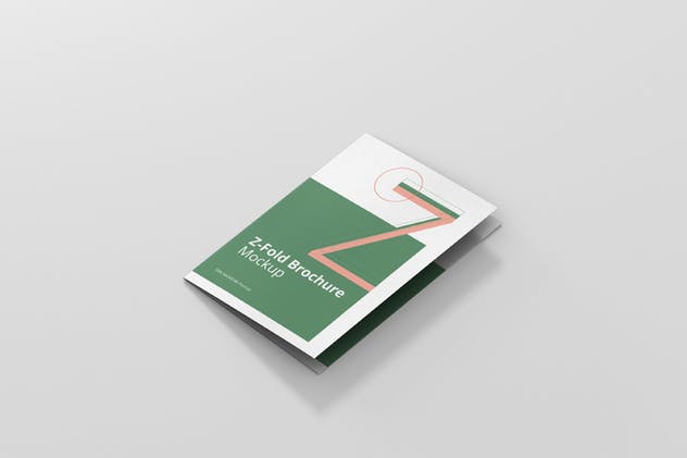 Z字母三折页宣传册样机 Z-Fold Brochure Mockup – Din A4 A5 A6插图5
