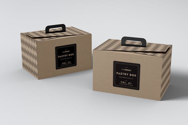 快餐盒糕点外带包装样机v1 Food Pastry Boxes Vol.1: Packaging Mockups插图8