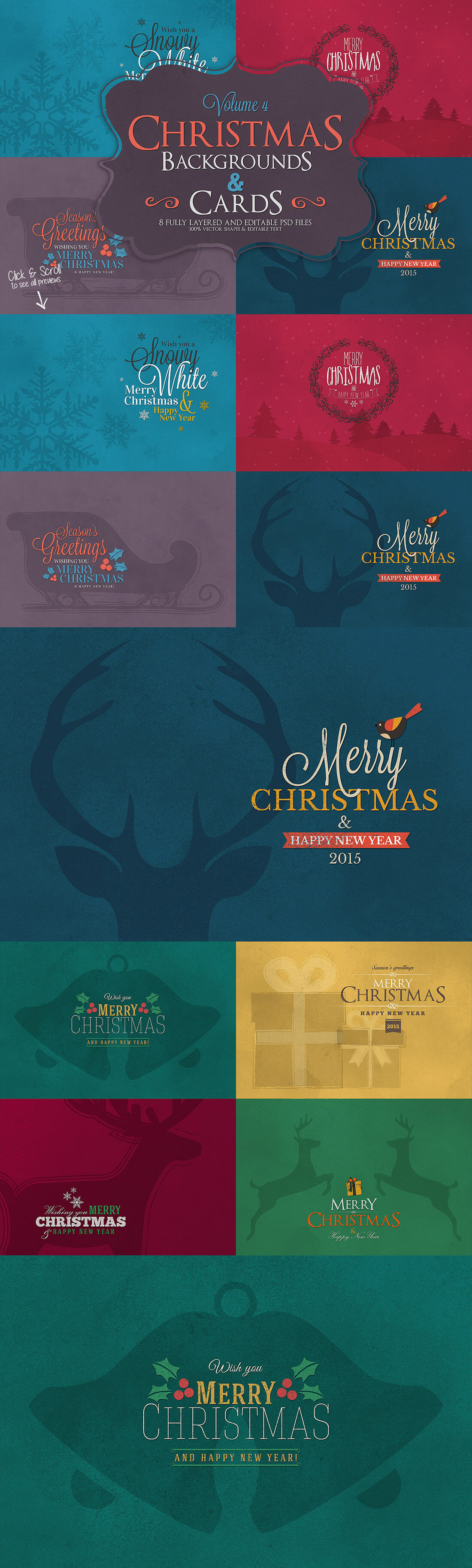 圣诞特典：400+圣诞主题设计素材包 Christmas Bundle 2016（2.35GB, AI, EPS, PSD 格式）插图7