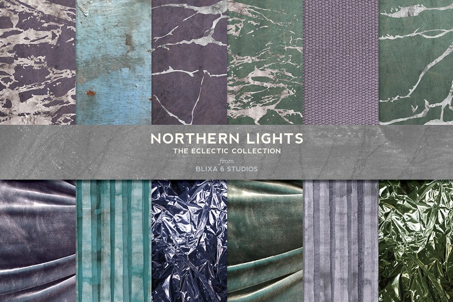 冬季微光有机银箔大理石纹理 Northern Lights: Silver Foil Marbles插图