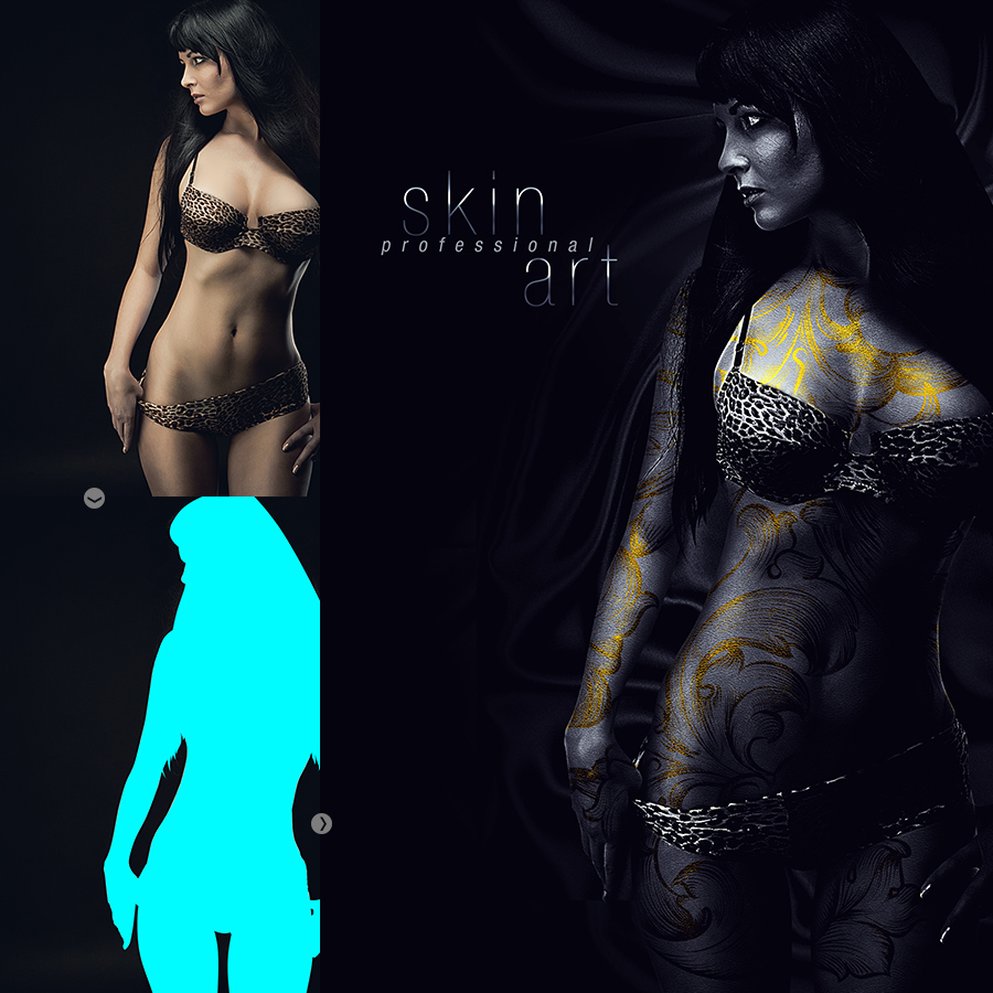 给皮肤添加金属效果艺术PS动作 Professional Skin Art Photoshop Action插图