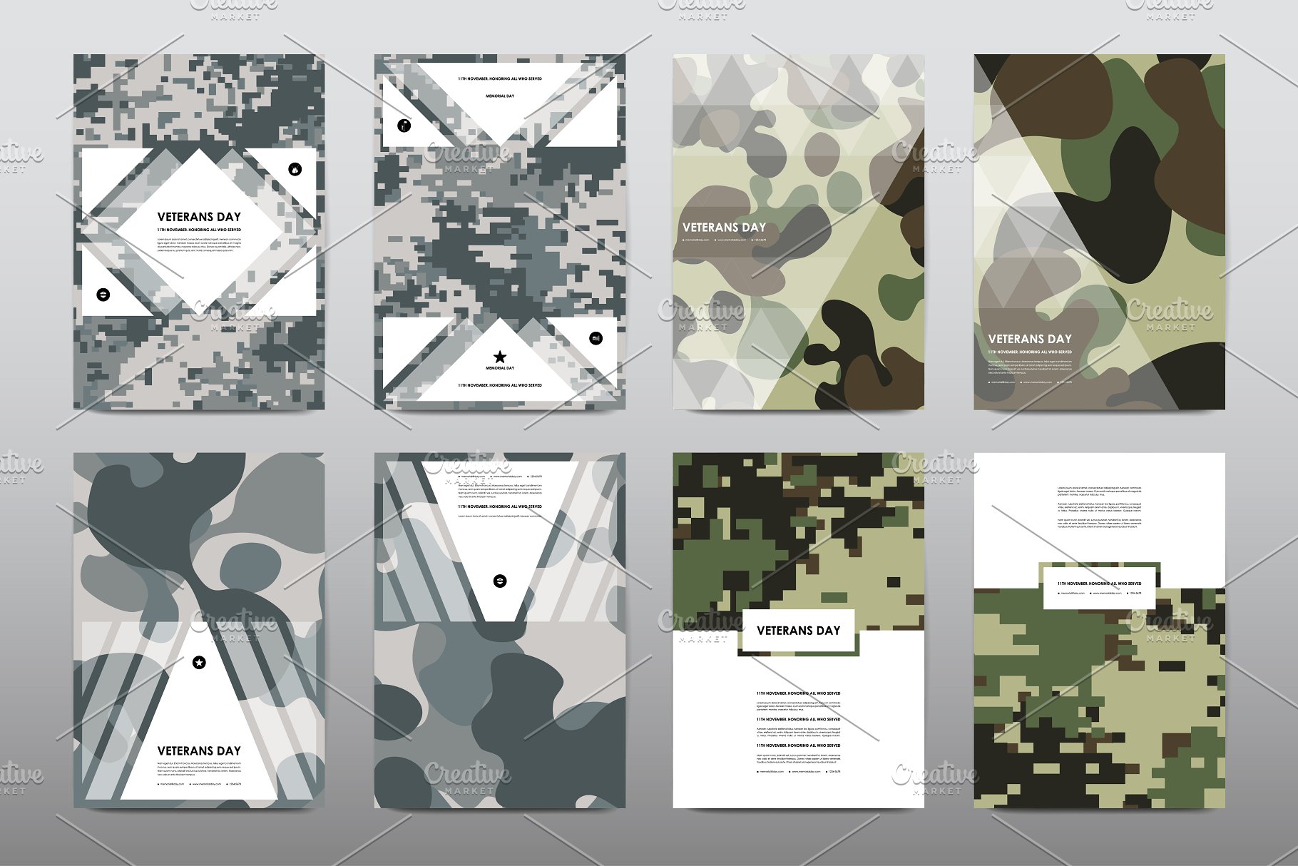 40+老兵节军人宣传小册模板 Veteran’s Day Brochures Bundle插图41