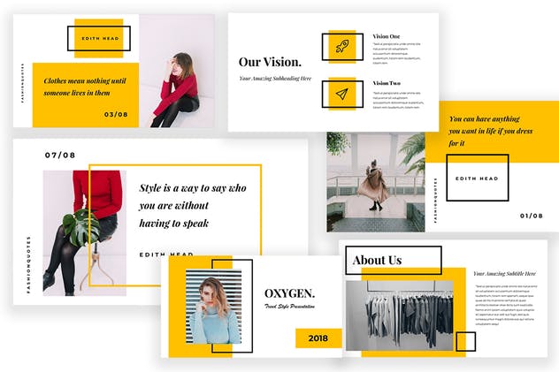 配色大胆时尚主题幻灯片模板素材下载 Oxygen Powerpoint Presentation插图(2)