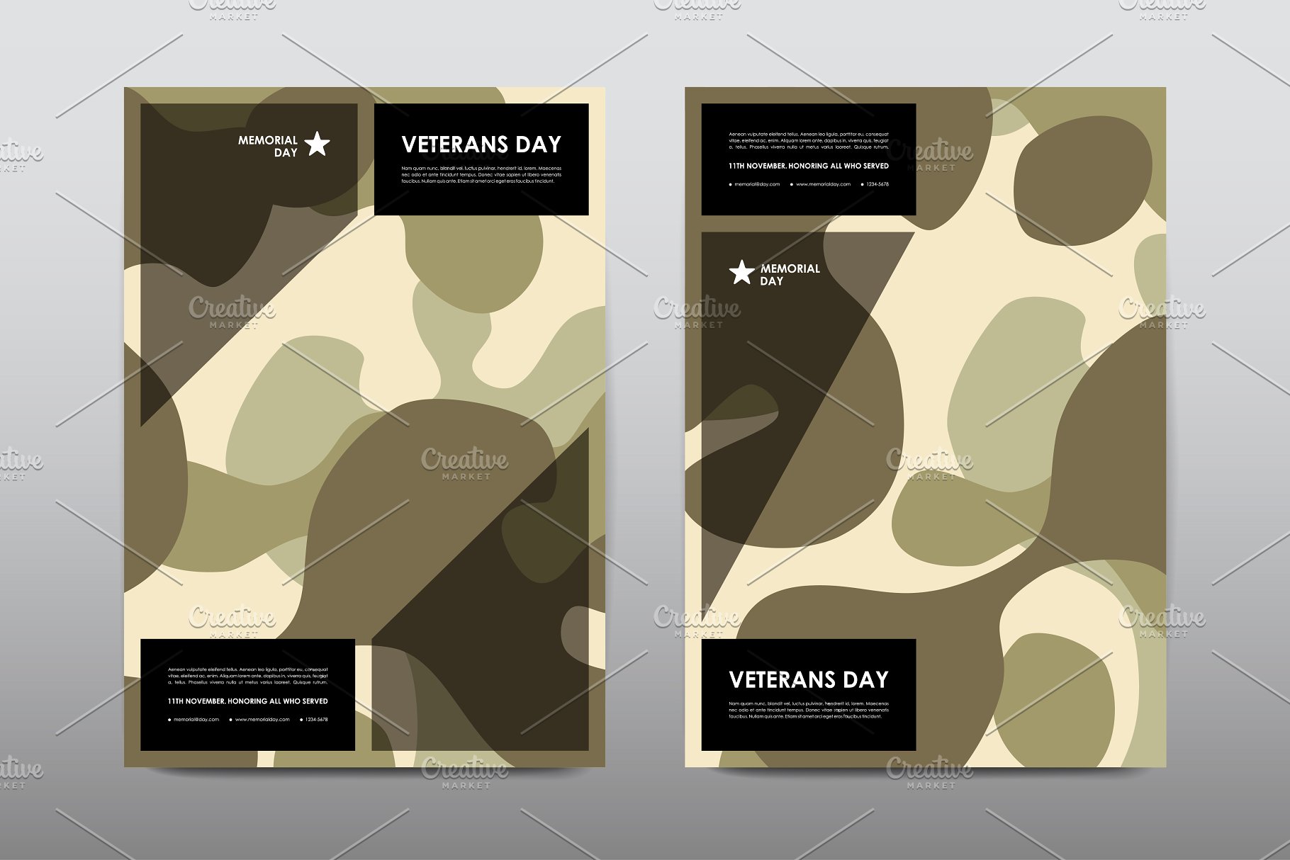40+老兵节军人宣传小册模板 Veteran’s Day Brochures Bundle插图13