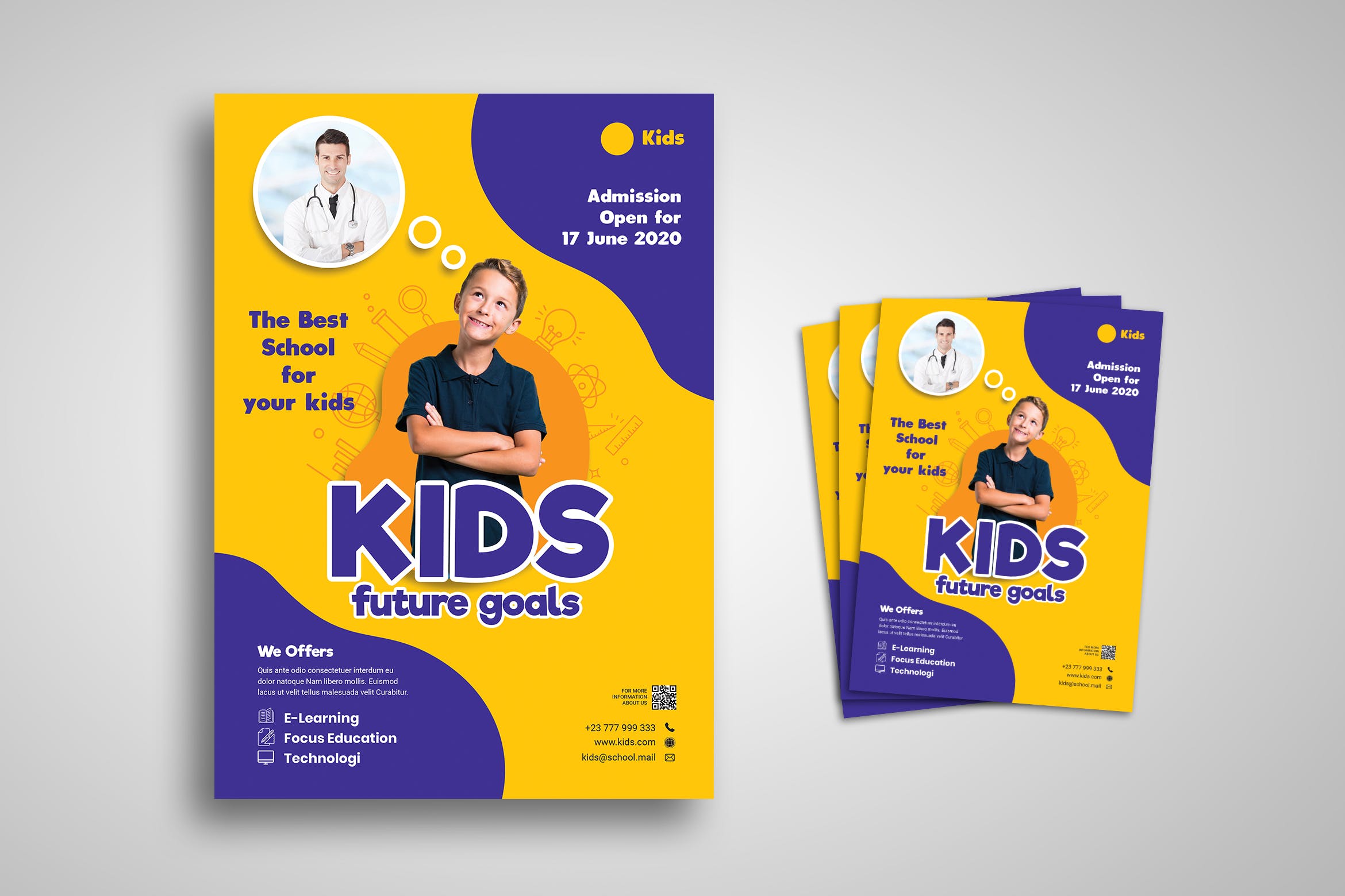 儿童教育培训机构宣传海报设计模板 Kids Flyer插图