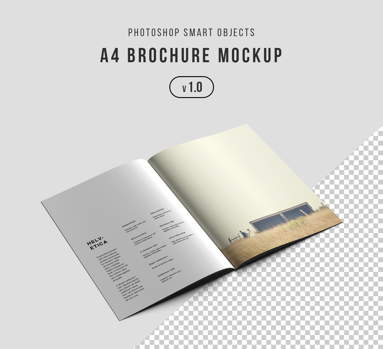 A4宣传单设计效果图样机PSD模板 Photoshop A4 Brochure Mockup .PSD插图
